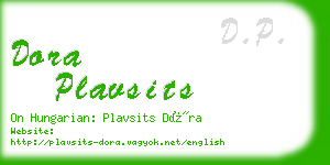 dora plavsits business card